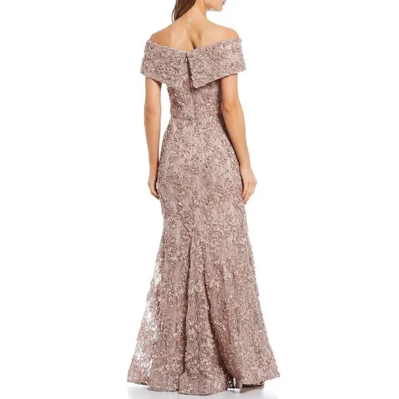 Xscape Off-Shoulder Lace Maxi Dress - Beige - Picture 4 of 7